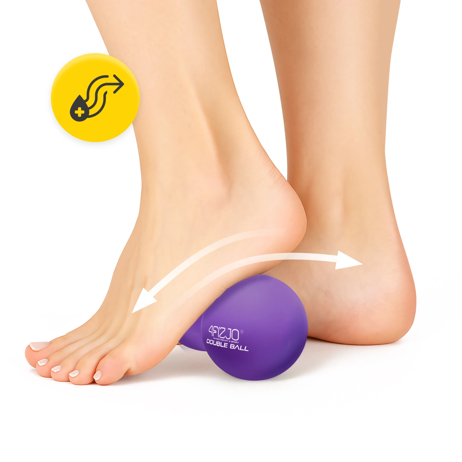 4Fizjo 504 dubultā masāžas bumbiņa, silikona, violeta