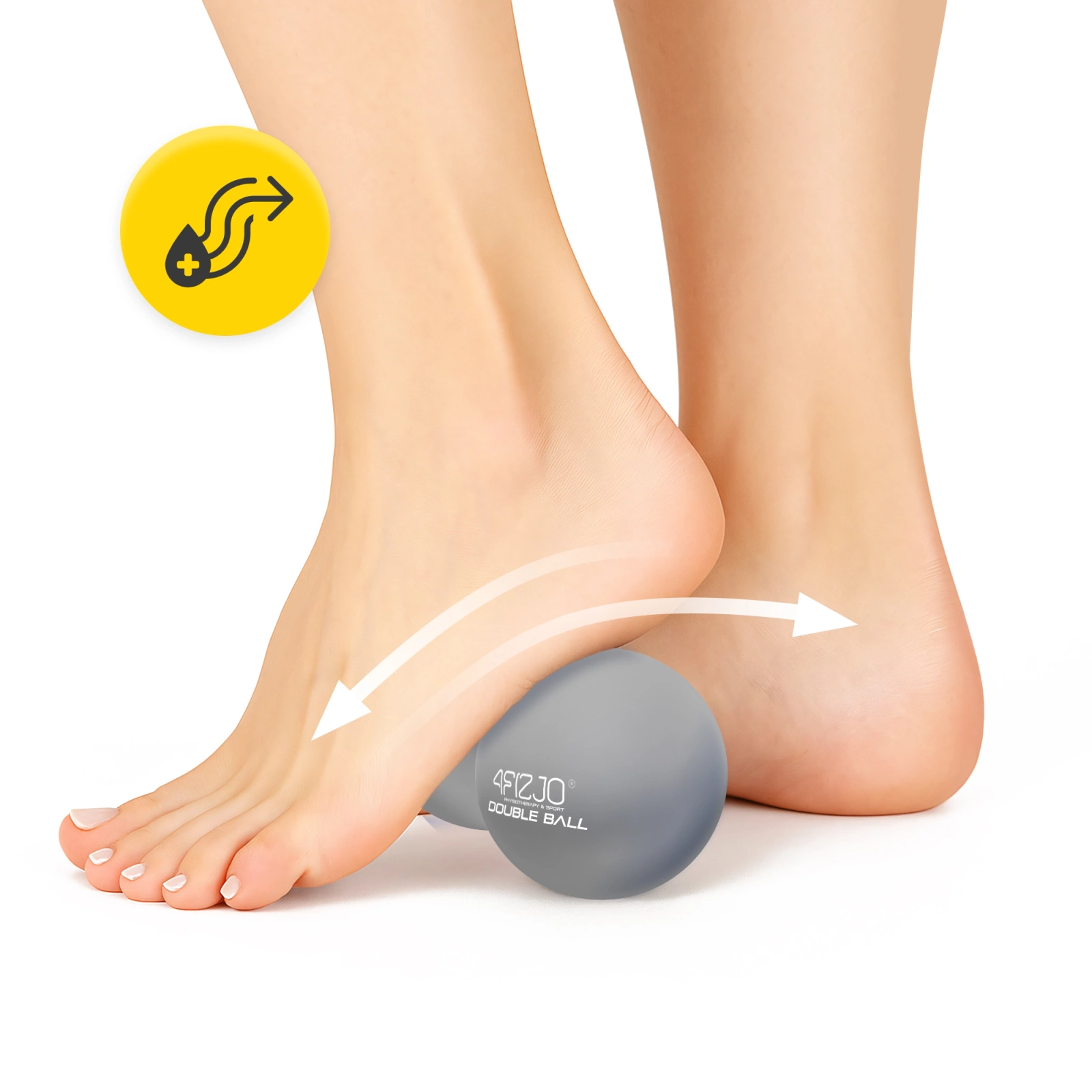 4Fizjo Double Ball Massage Ball, Grey