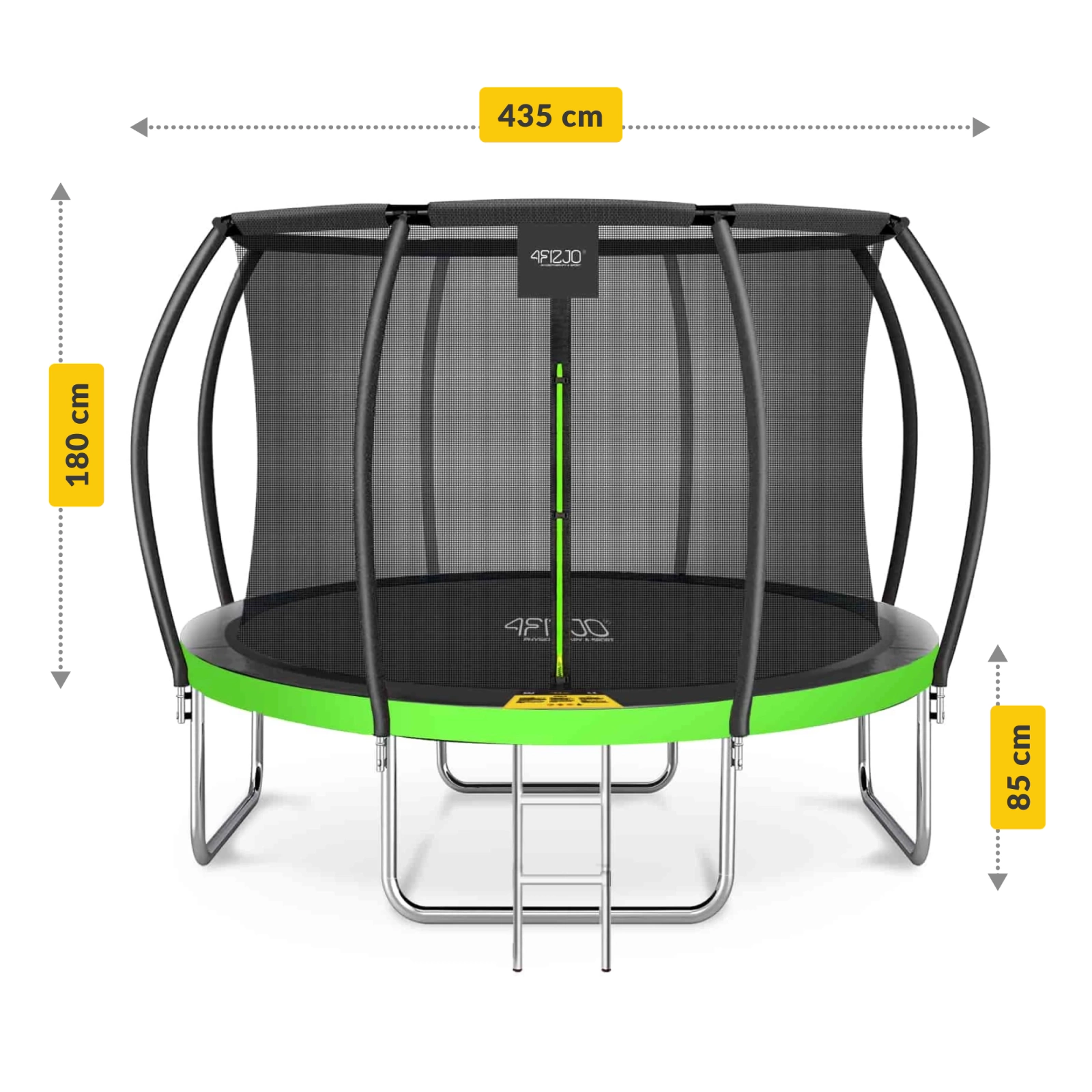 Детский садовый батут 4Fizjo PRO с защитной сеткой, 435 см (14FT),...