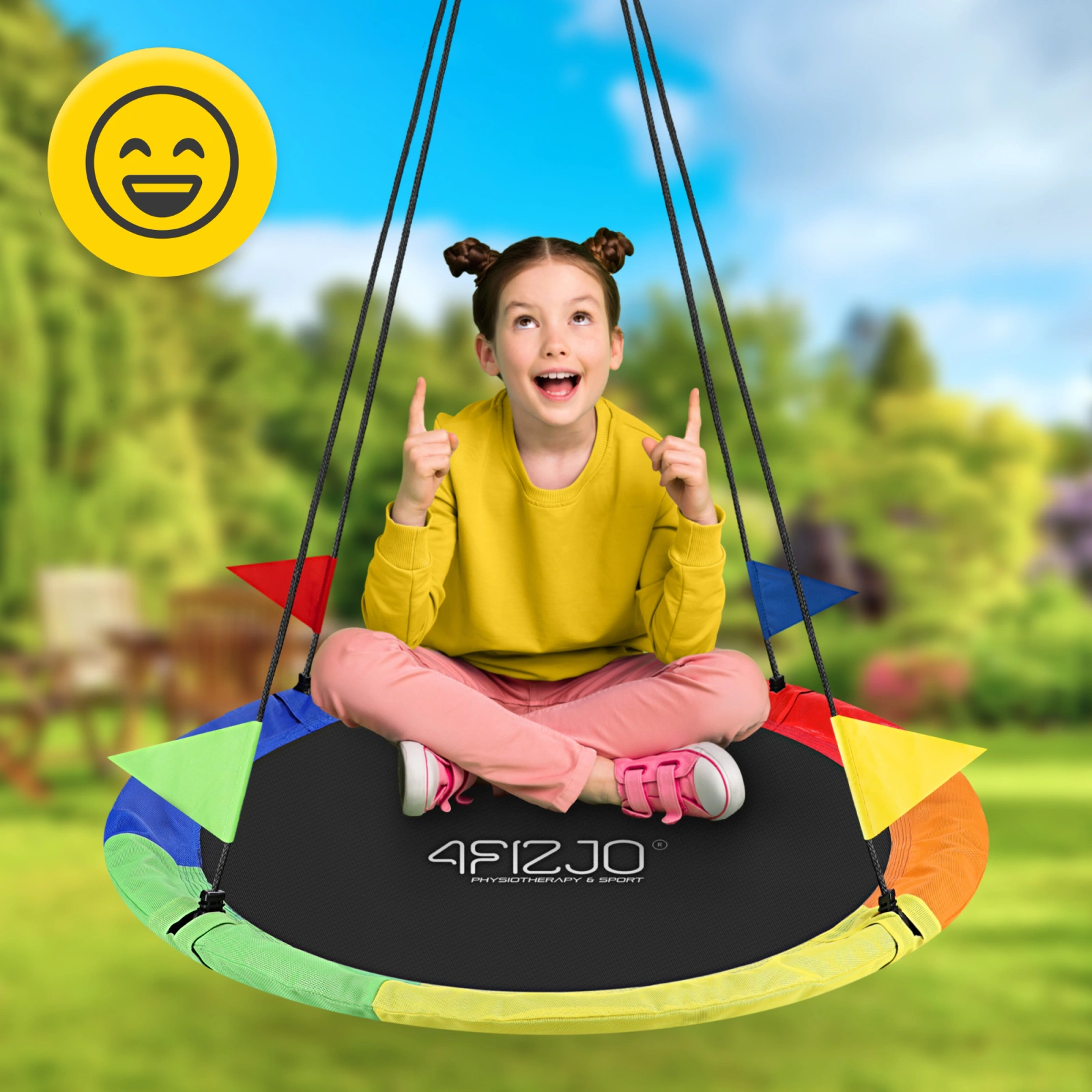 4Fizjo 2199 Kids Garden Swing Bocianie Gniazdo 90 cm, Multicolor
