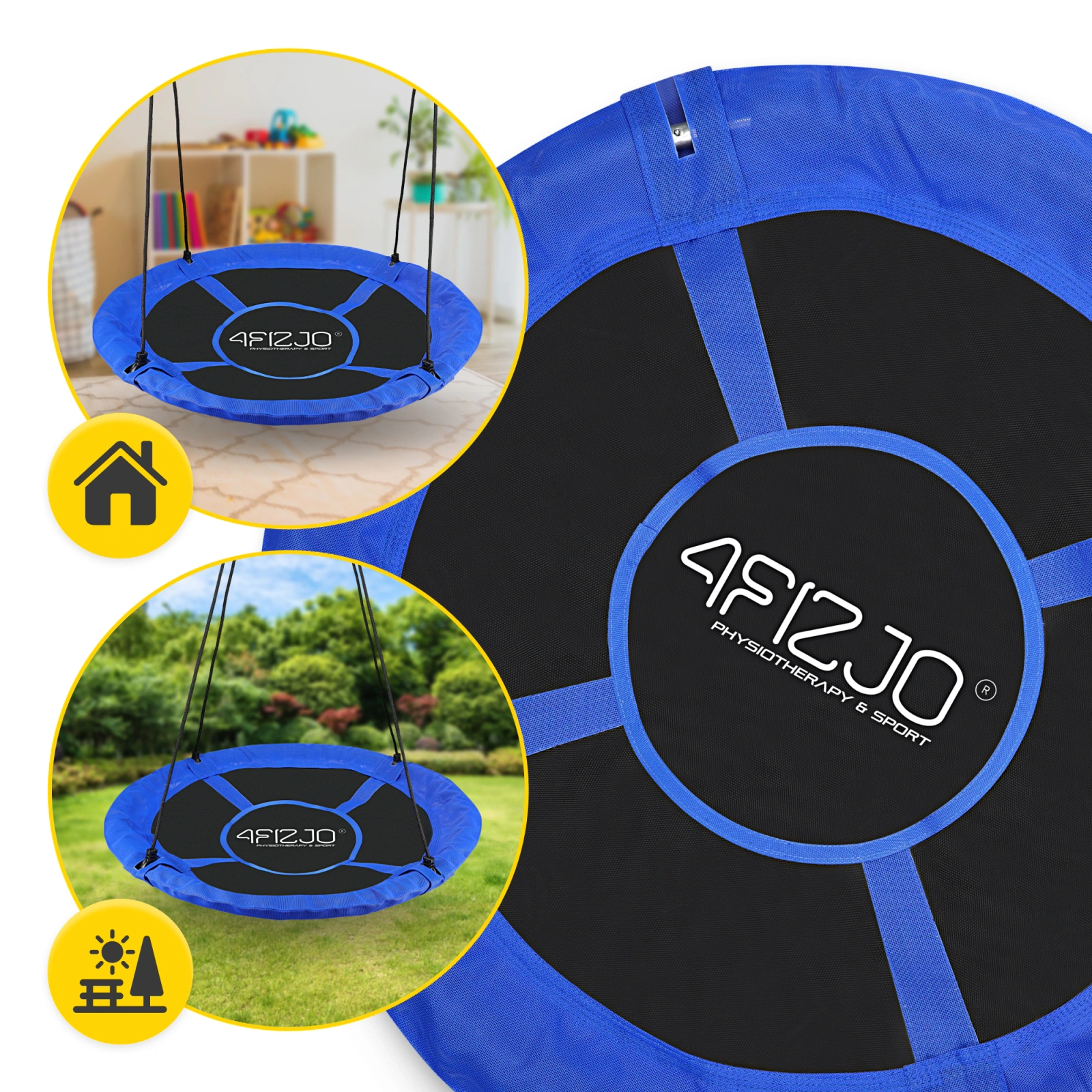 4Fizjo 2202 Kids Garden Swing Bocianie Gniazdo 90 cm, Blue