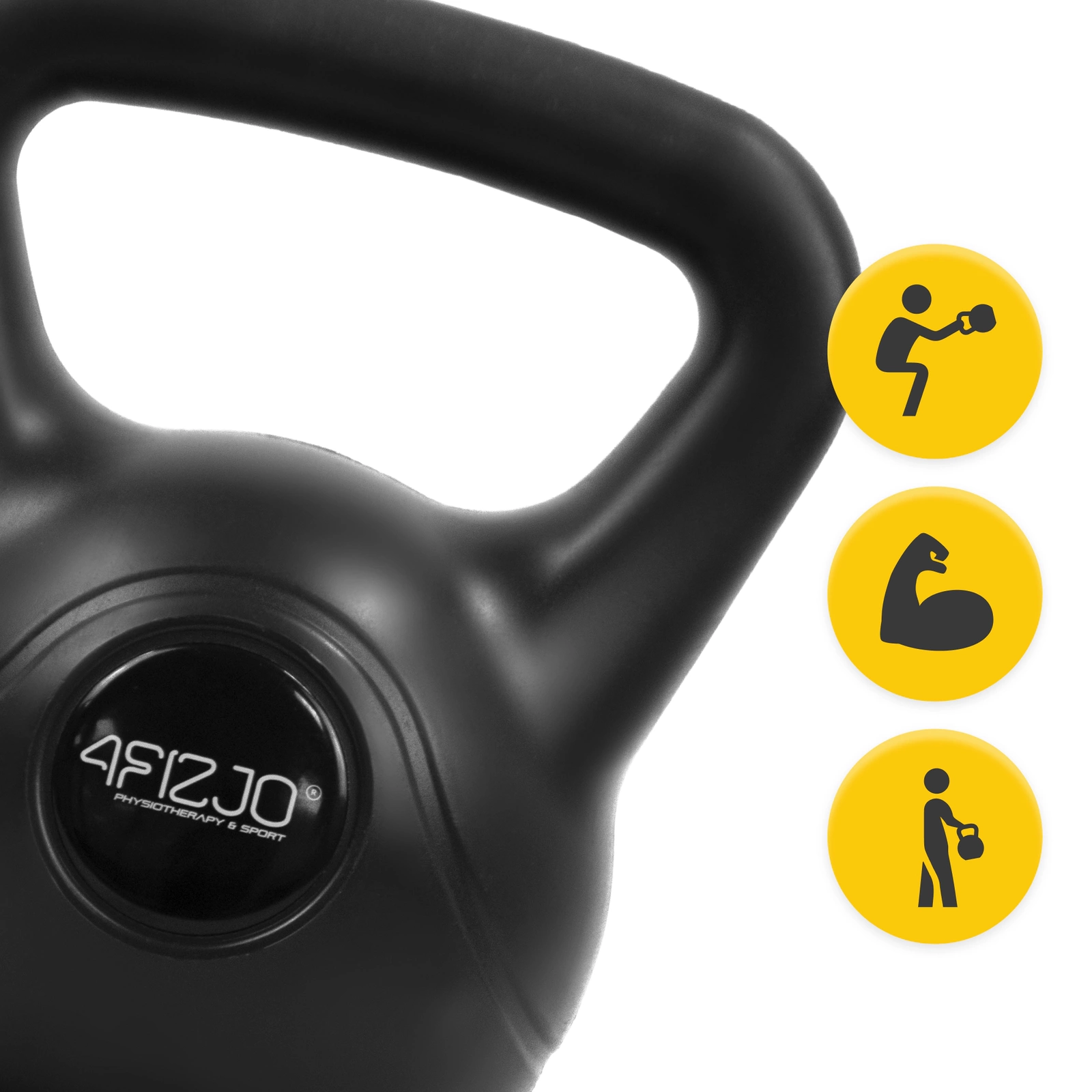 4Fizjo Kettlebell svaru bumba, 8 kg, melna