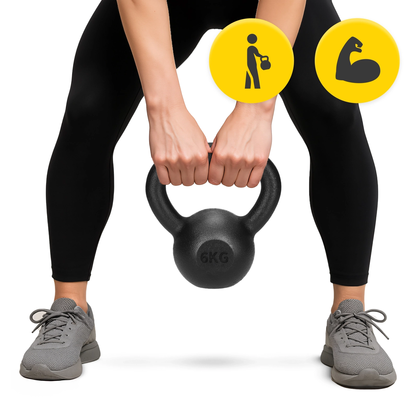 4Fizjo Cast Iron Kettlebell 6 kg, Black