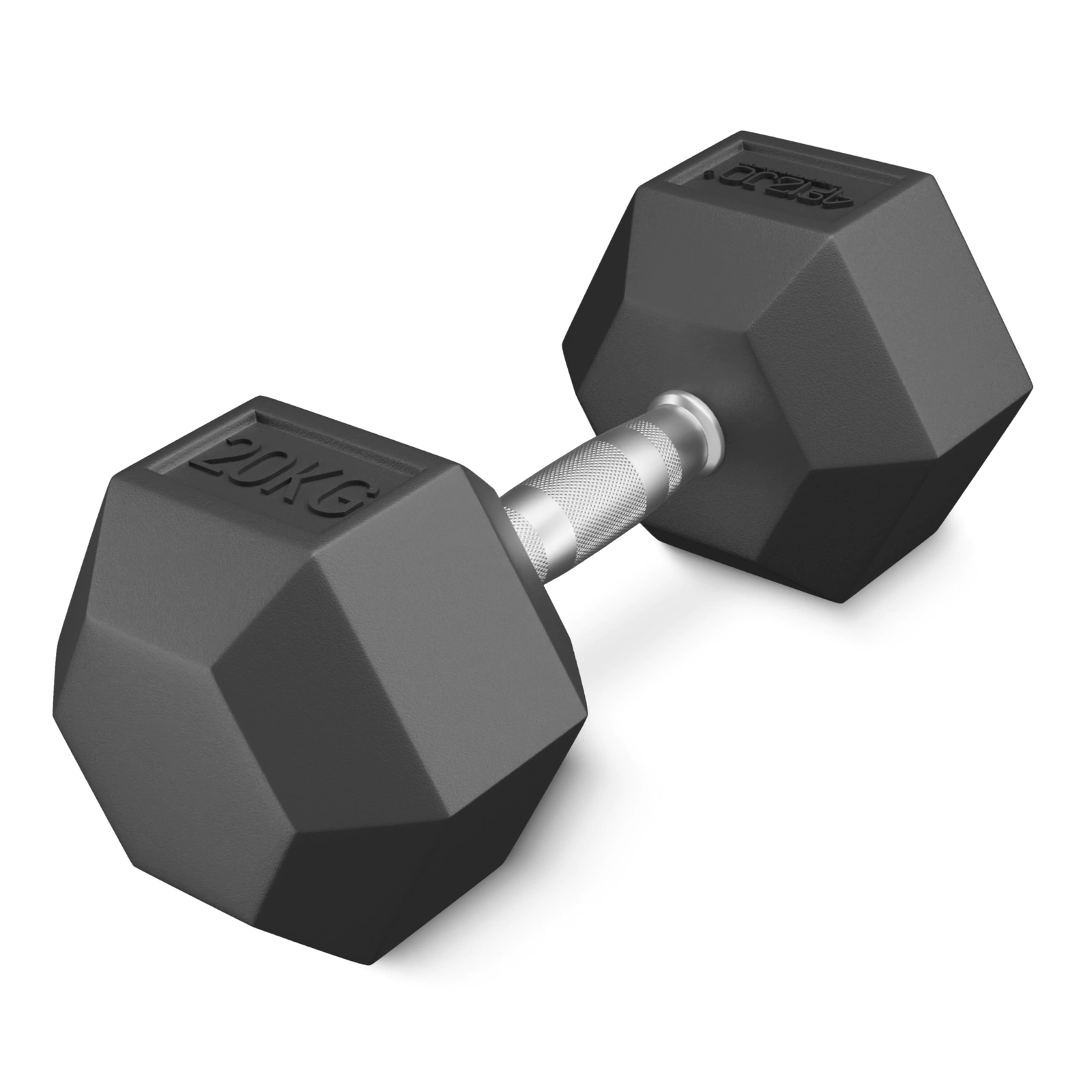 4Fizjo HEX Steel Dumbbell, 20 kg, Black