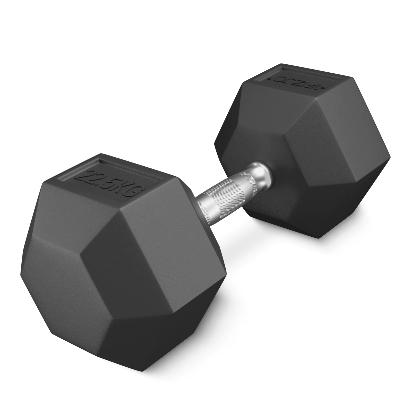 Steel Hex Dumbbell 22.5 kg 4FIZJO, Black