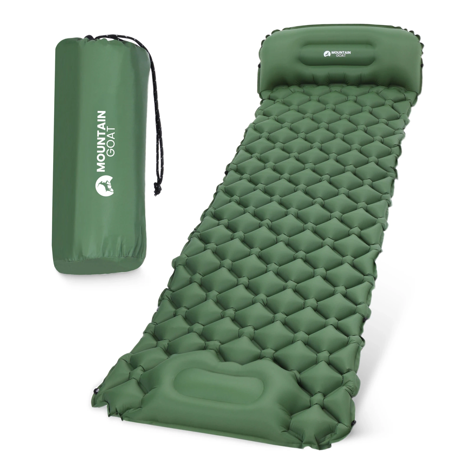 4Fizjo Mountain Goat Single Inflatable Camping Mat, Khaki