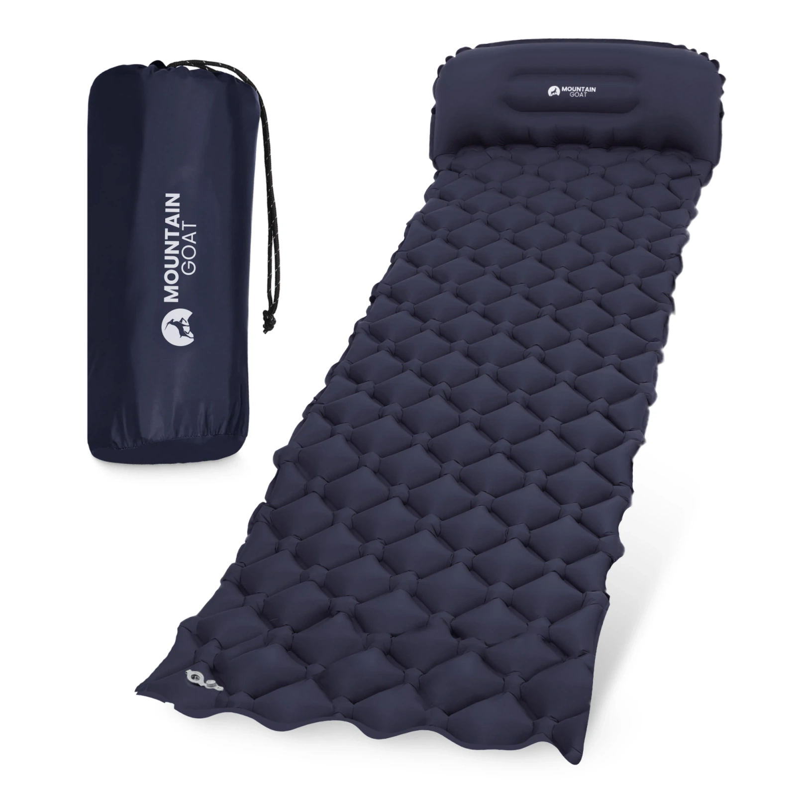 4Fizjo Inflatable Camping Mat Mountain Goat, Navy Blue