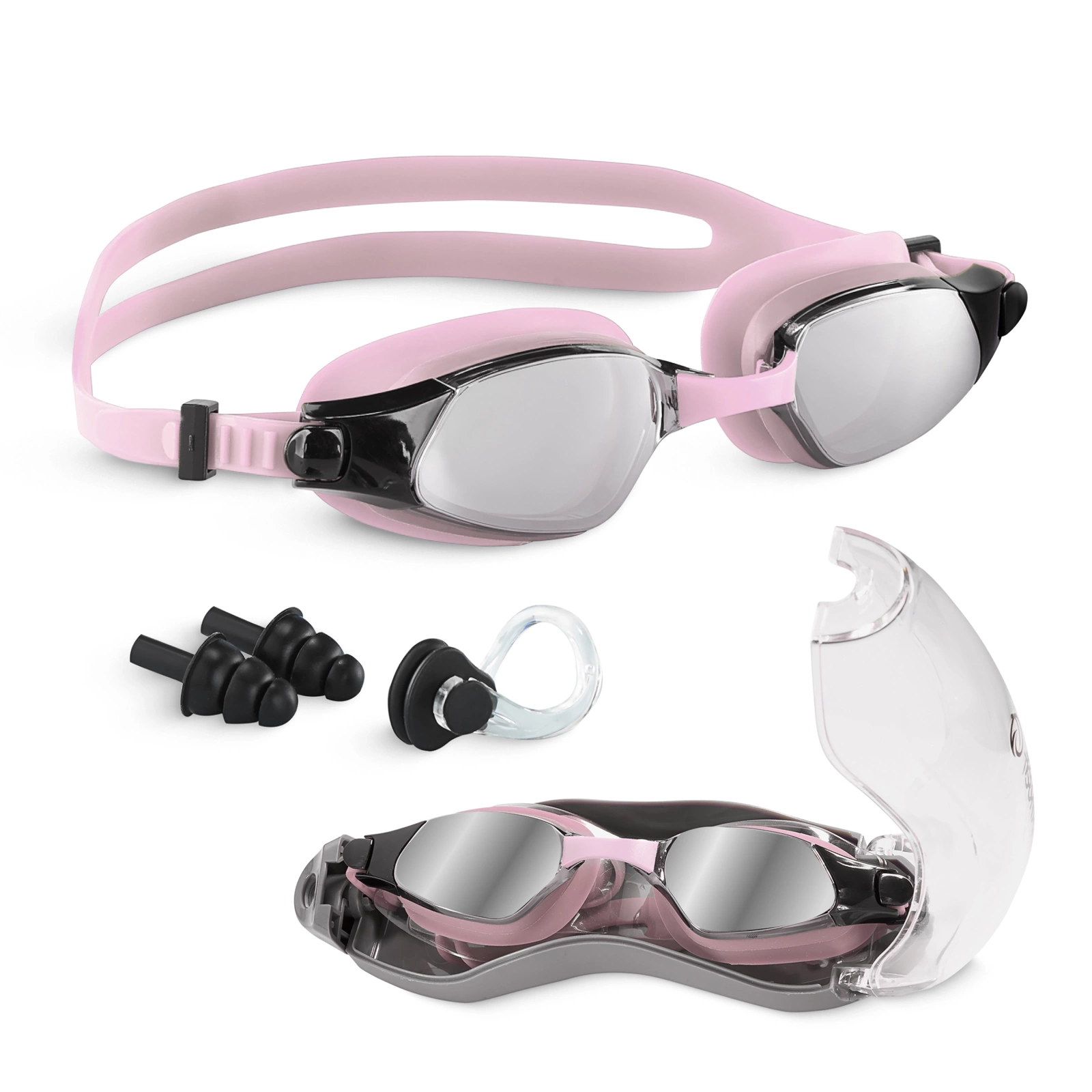 4Fizjo TSUNAMI peldēšanas brilles ar Anti-Fog un UV filtru, rozā
