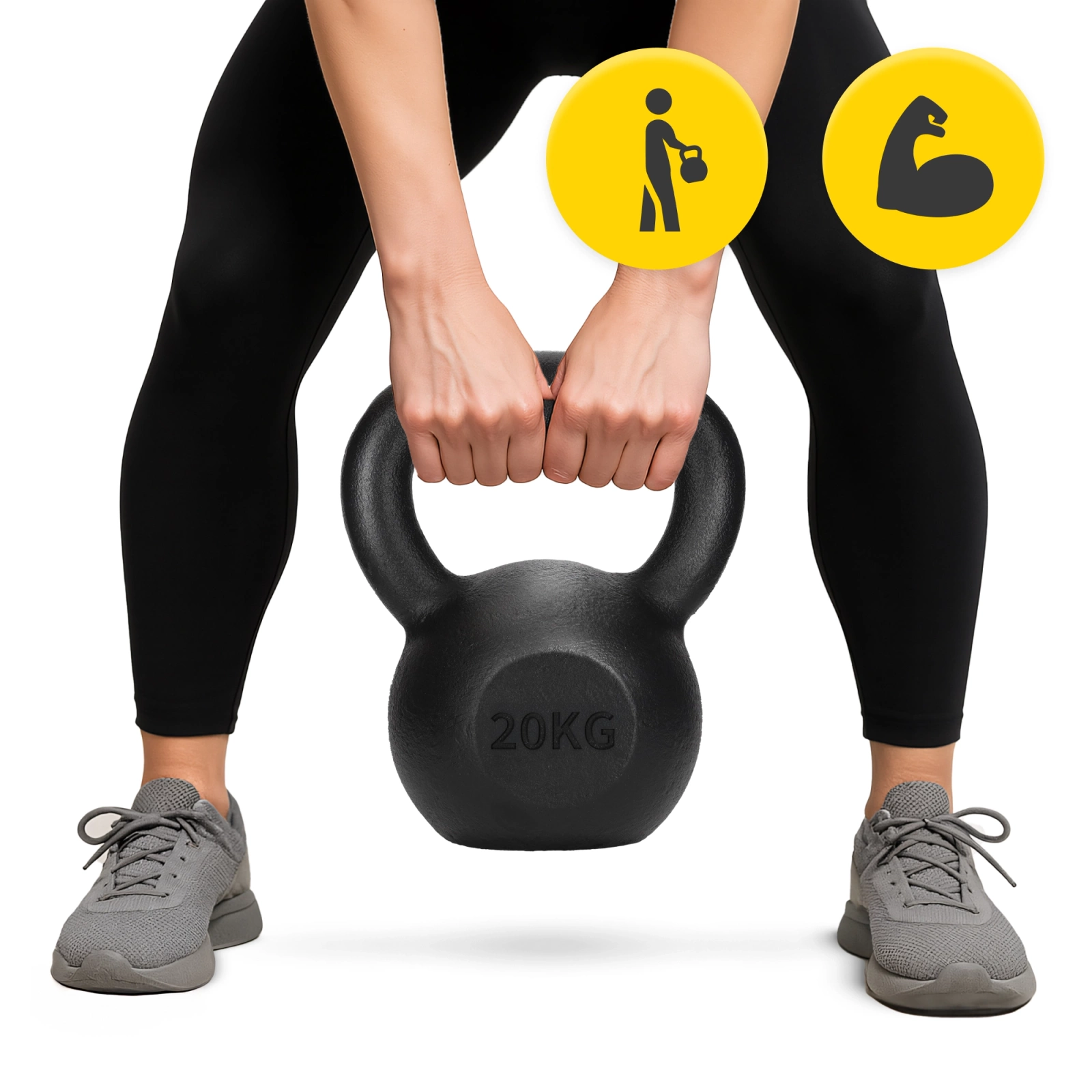 4Fizjo Cast Iron Kettlebell 20 kg, Black