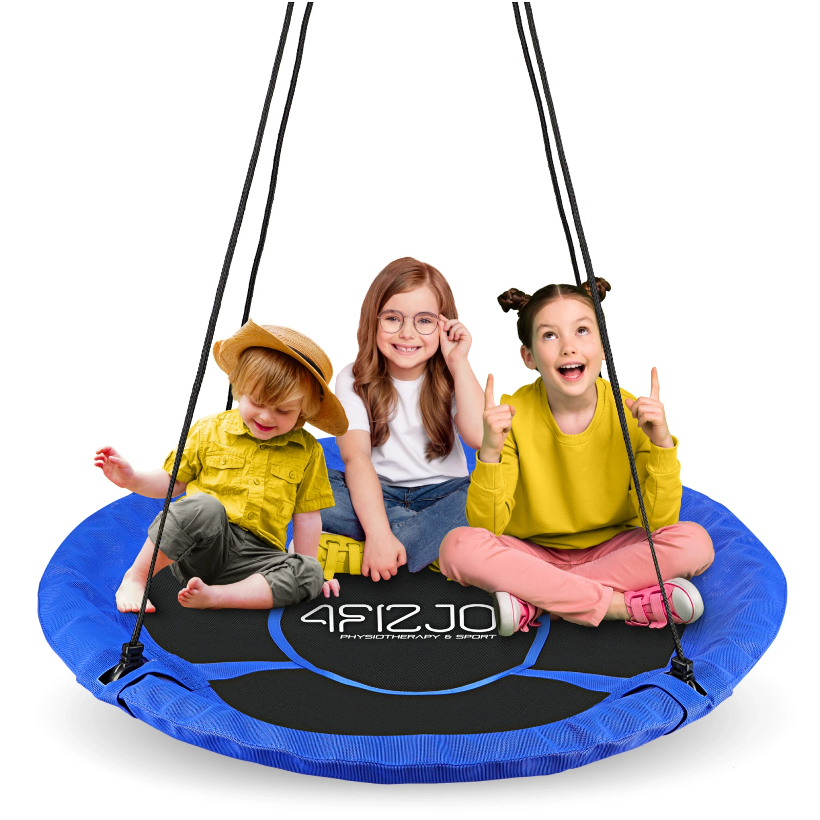 4FIZJO XXL Garden Nest Swing for Kids 120 cm, Blue