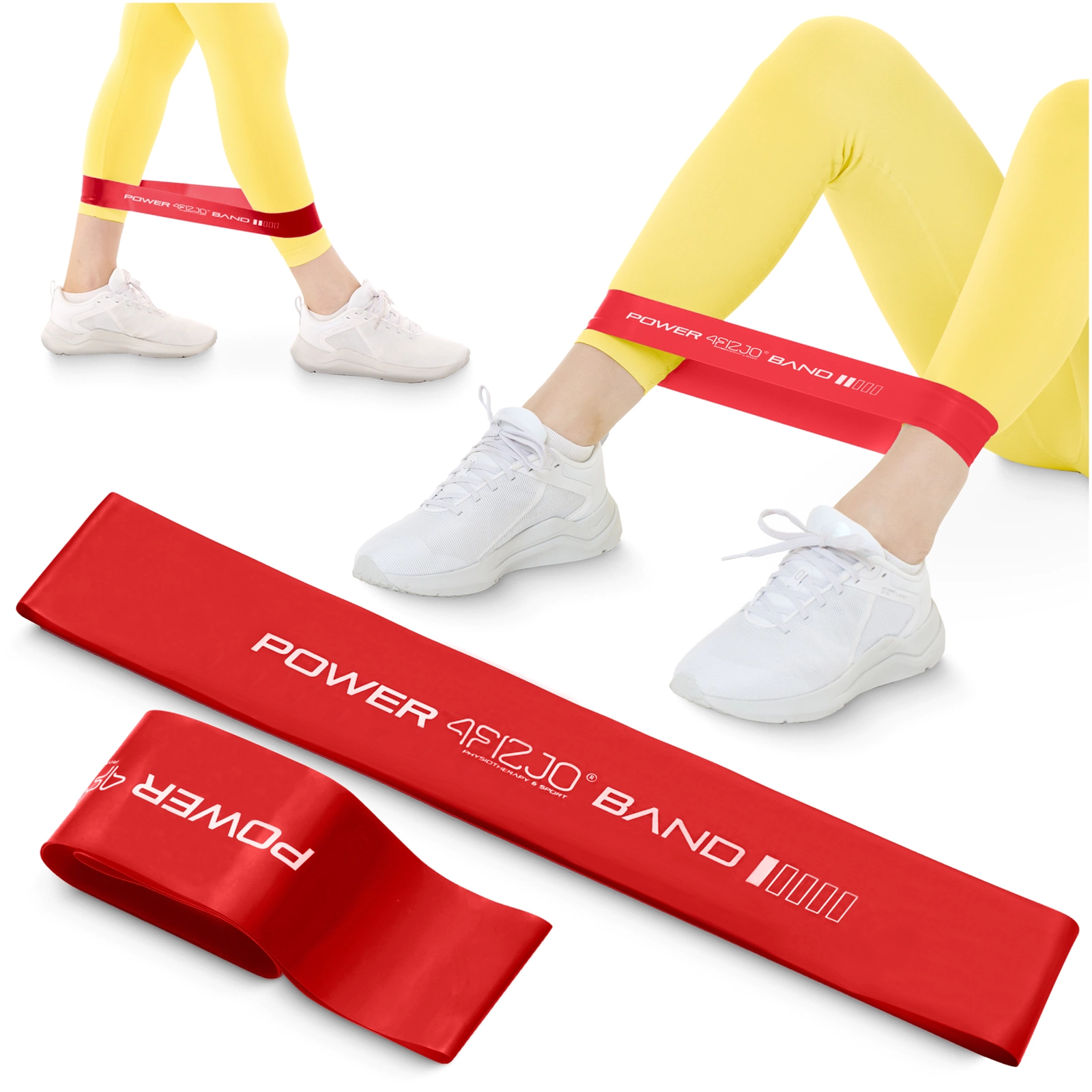 4Fizjo Mini Power Band Resistance Band, 0.4 mm, 1-3 kg, Red