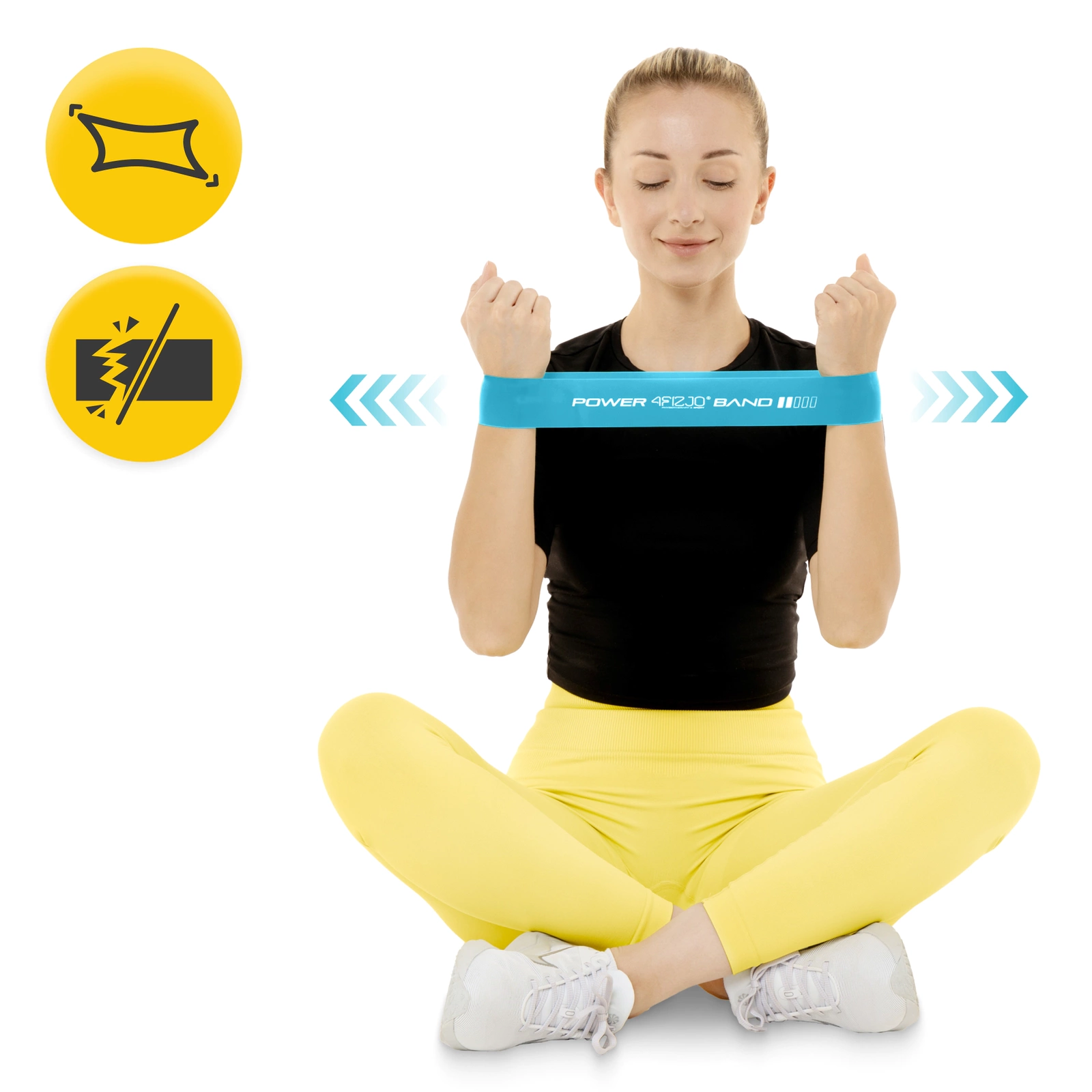 4Fizjo Mini Power Band Resistance Band, 0.6 mm, Blue (3-5 kg)