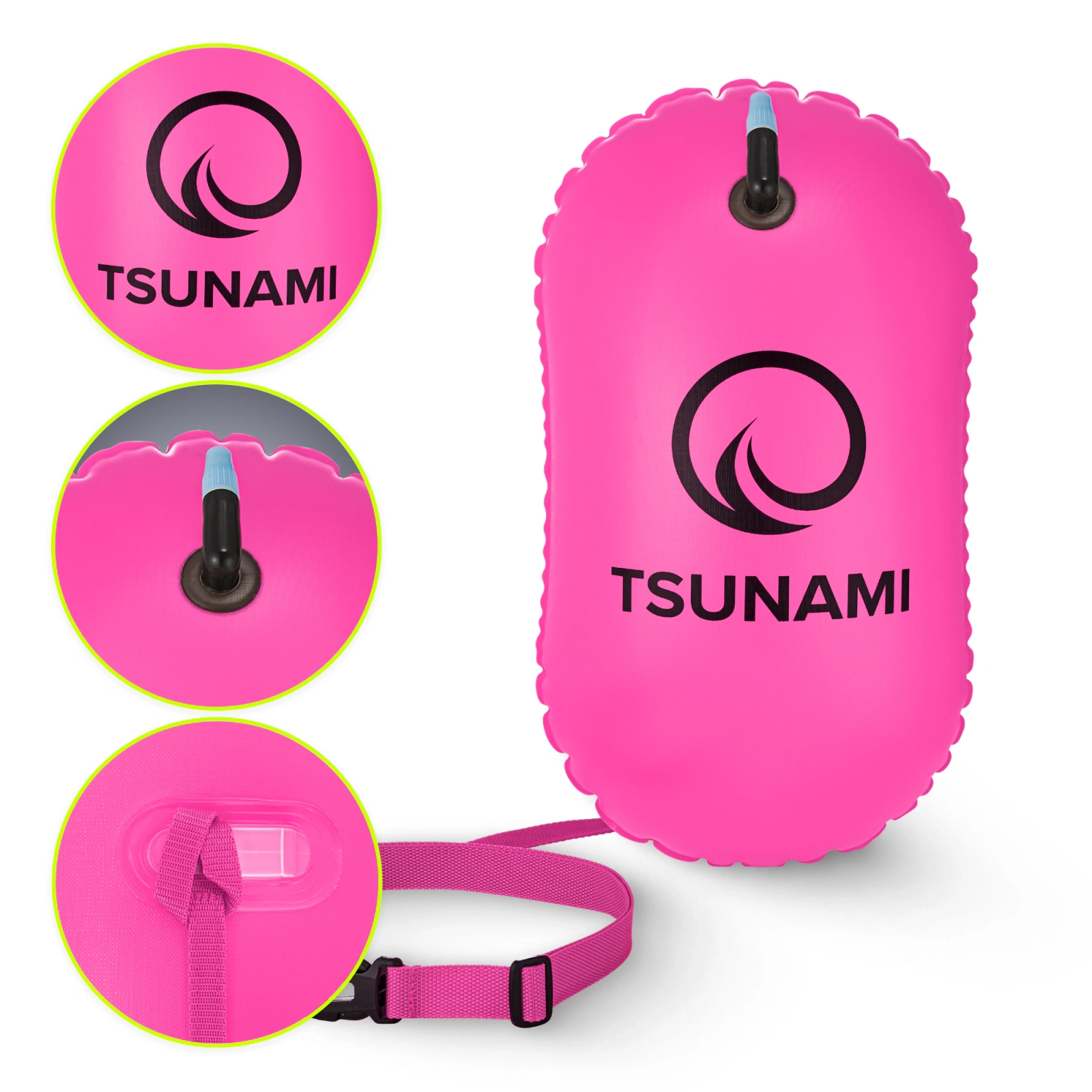 4Fizjo TSUNAMI Inflatable Swimming Safety Buoy, Pink