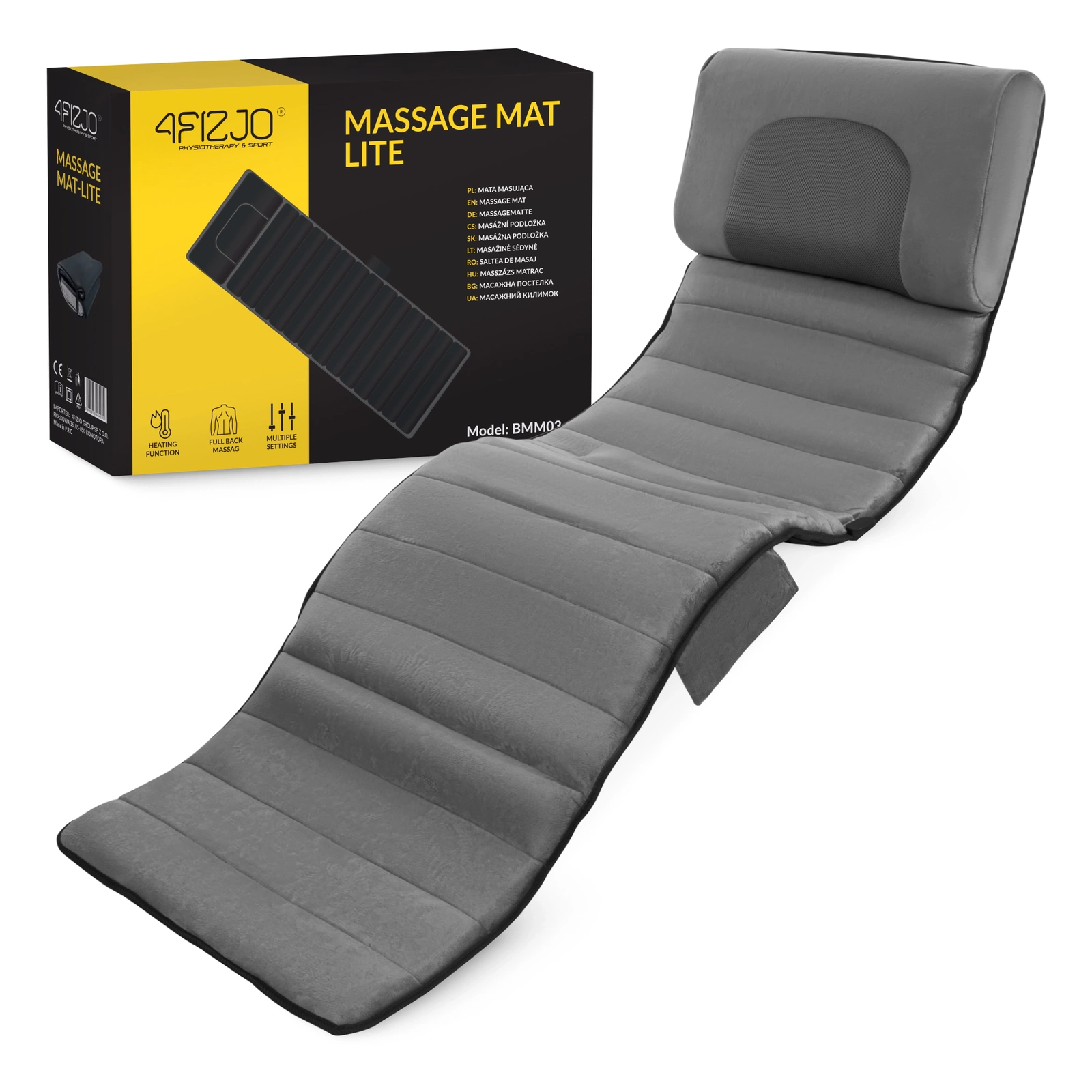 4Fizjo LITE Body and Neck Massage Mat, Grey