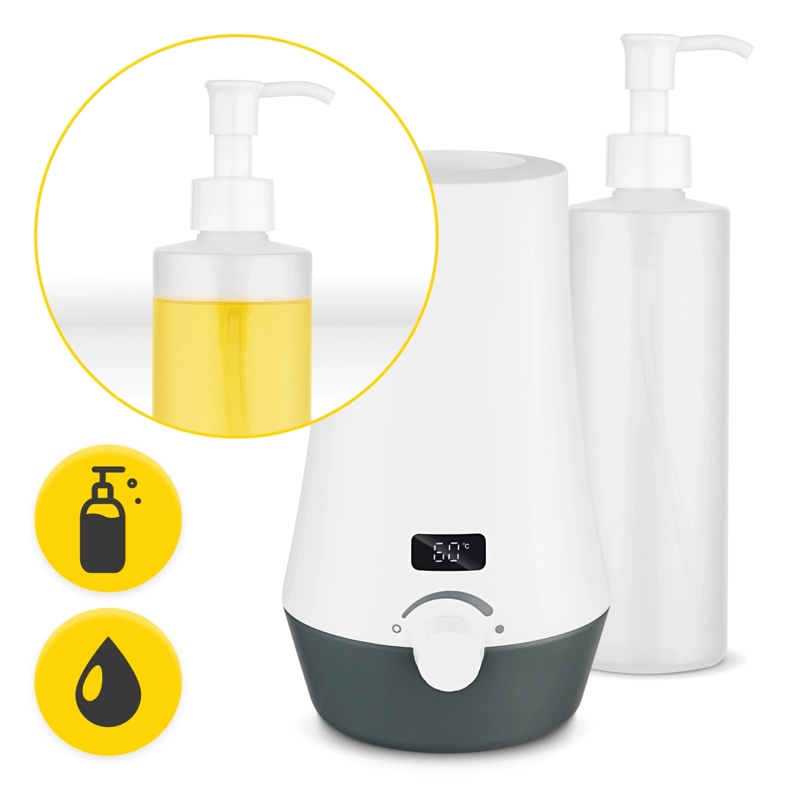 4Fizjo Electric Massage Oil Warmer, White