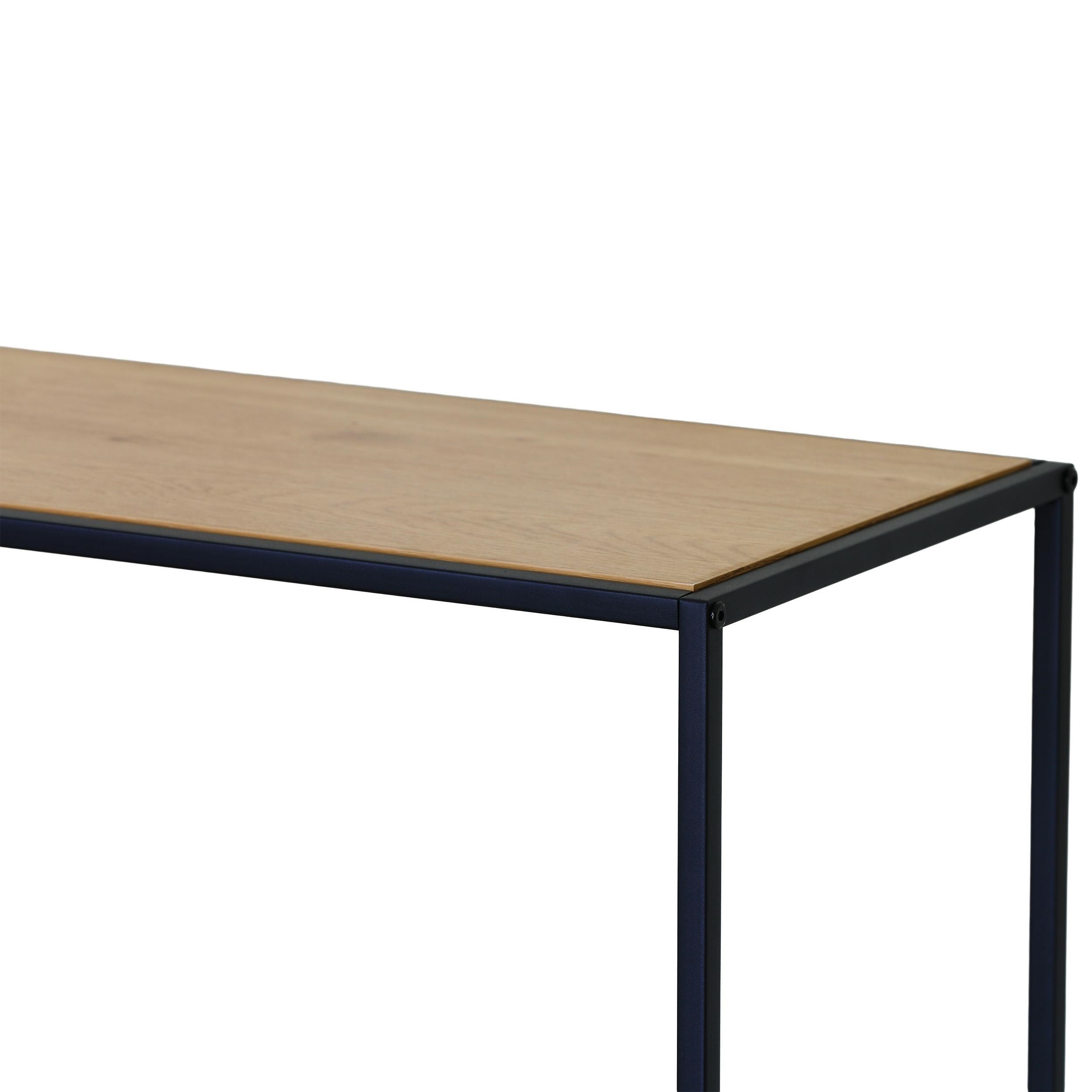 Industrial Console Table with 2 Shelves for Hallway, Black