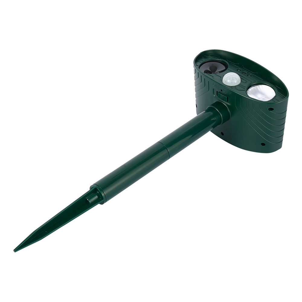 Solar Powered Ultrasonic Animal Repeller with Motion Sensor and Flashing LED