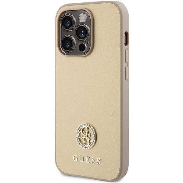 Guess iPhone 15 Pro Max Case 4G Strass Metal Logo, Gold (0)