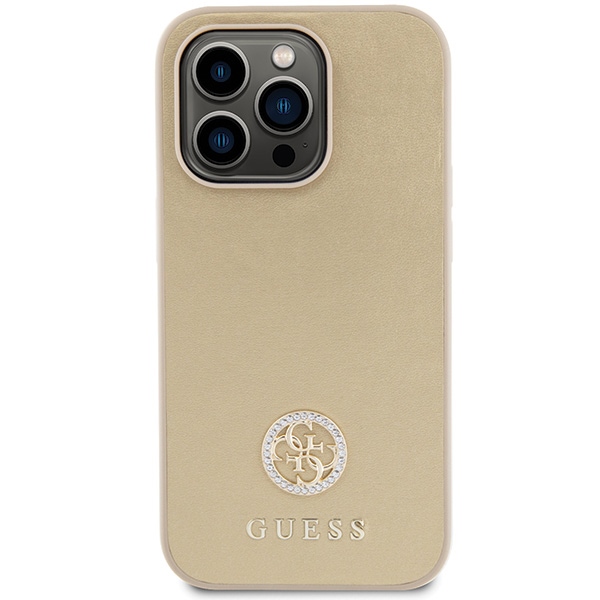 Guess iPhone 15 Pro Max Case 4G Strass Metal Logo, Gold (1)