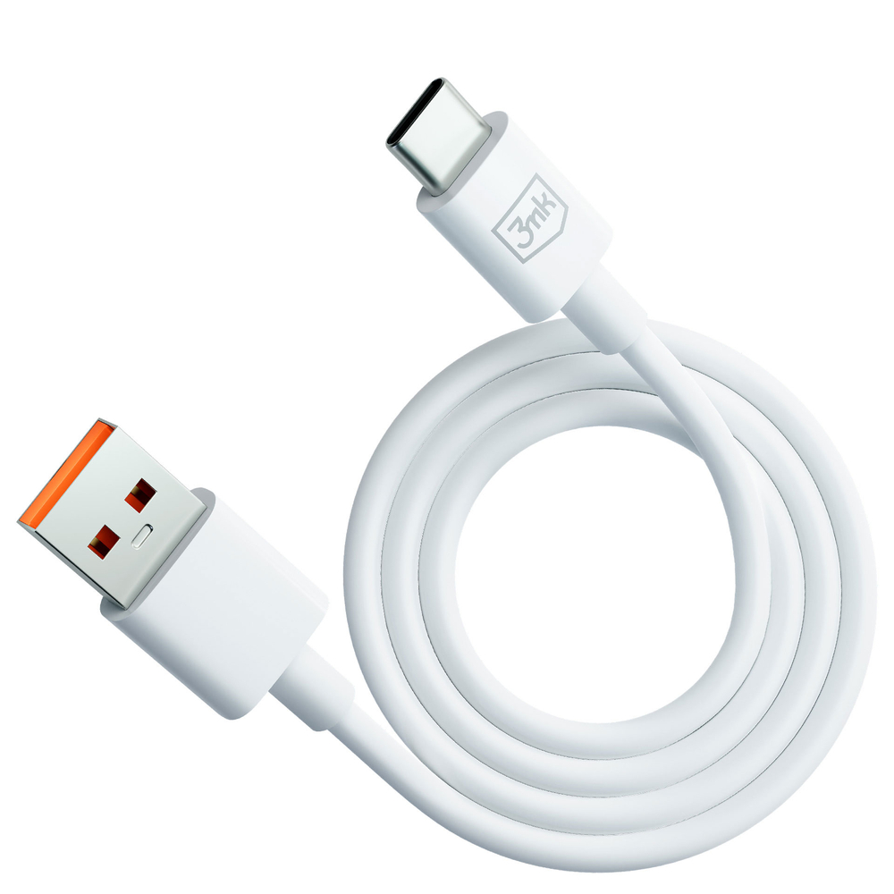 3MK Hyper USB to USB Type C Data Charging Cable 3A 1.2m, White | Провод для Зарядки Передачи...