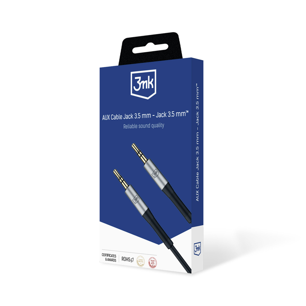 3mk AUX minijack 3.5 mm Cable (1 m), White
