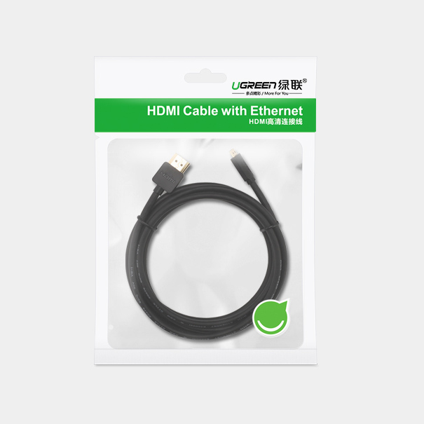 Ugreen HD127 Micro HDMI to HDMI 2.0 Cable 4K 60Hz, 1m, Black