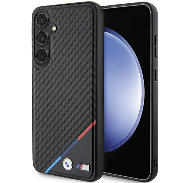 BMW Carbon Tricolor Line MagSafe Case for Samsung Galaxy S24+ Black