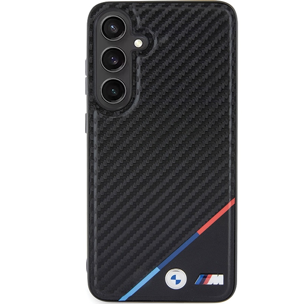 BMW Carbon Tricolor Line MagSafe Case for Samsung Galaxy S24+ Black