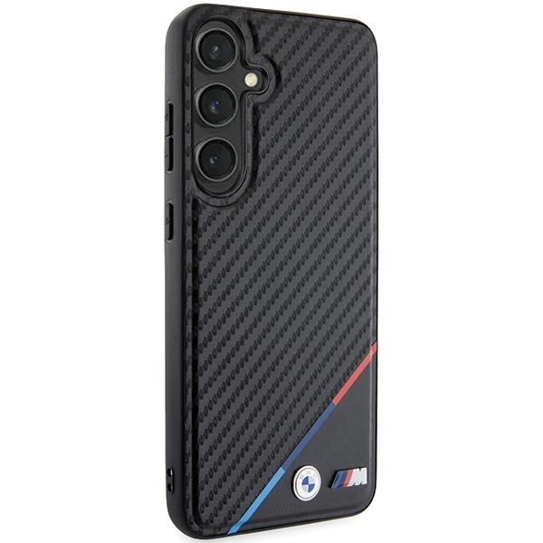 BMW Carbon Tricolor Line MagSafe Case for Samsung Galaxy S24+ Black