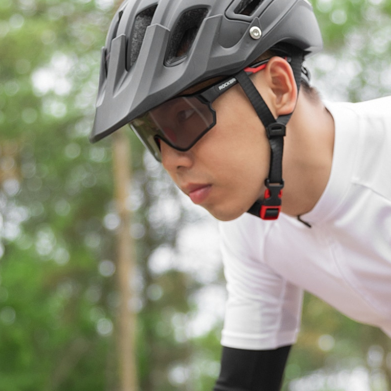 Rockbros 10135 Photochromic Cycling Glasses UV400, Black/Red