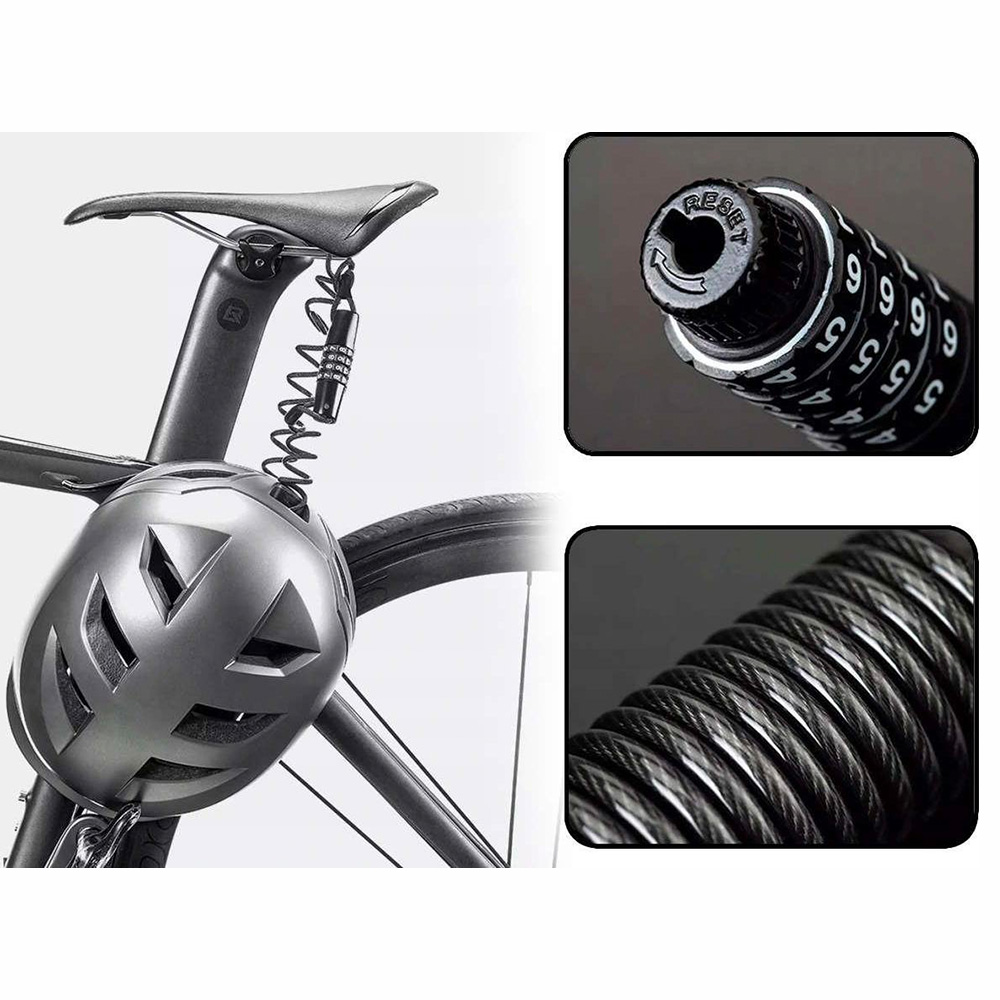 Rockbros T609 Combination Bicycle Lock, 1.5 m, Black