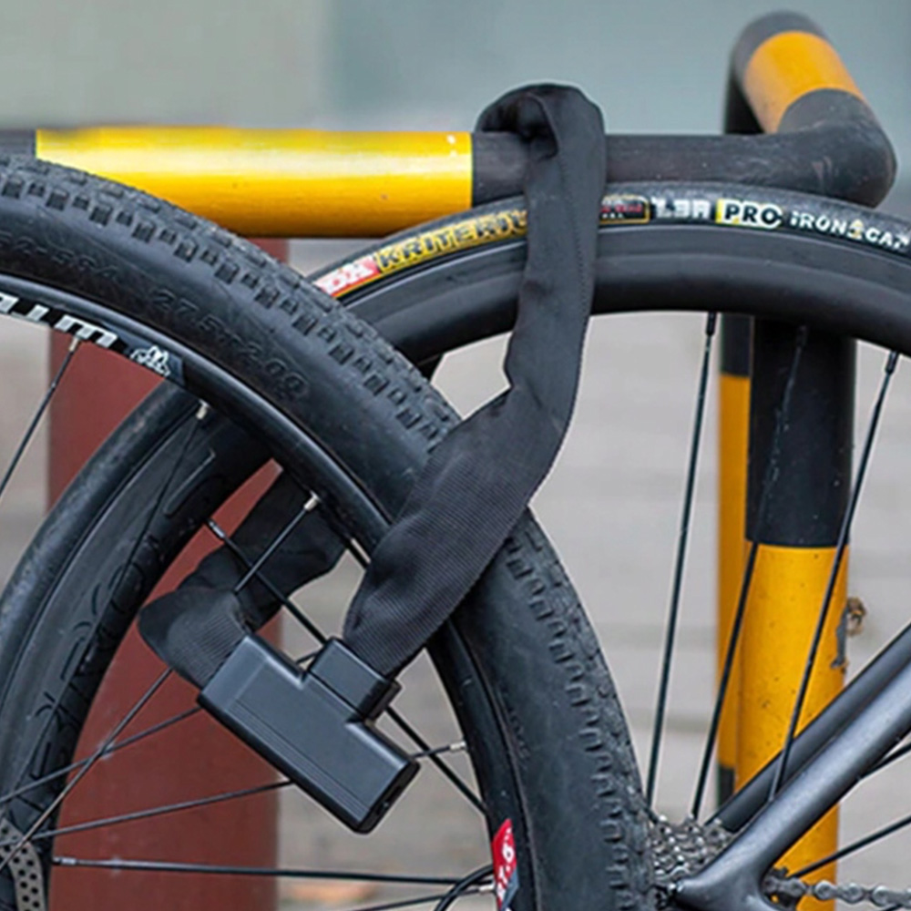 Rockbros 32430708001 Bicycle Lock with Key, 0.97 m, Black