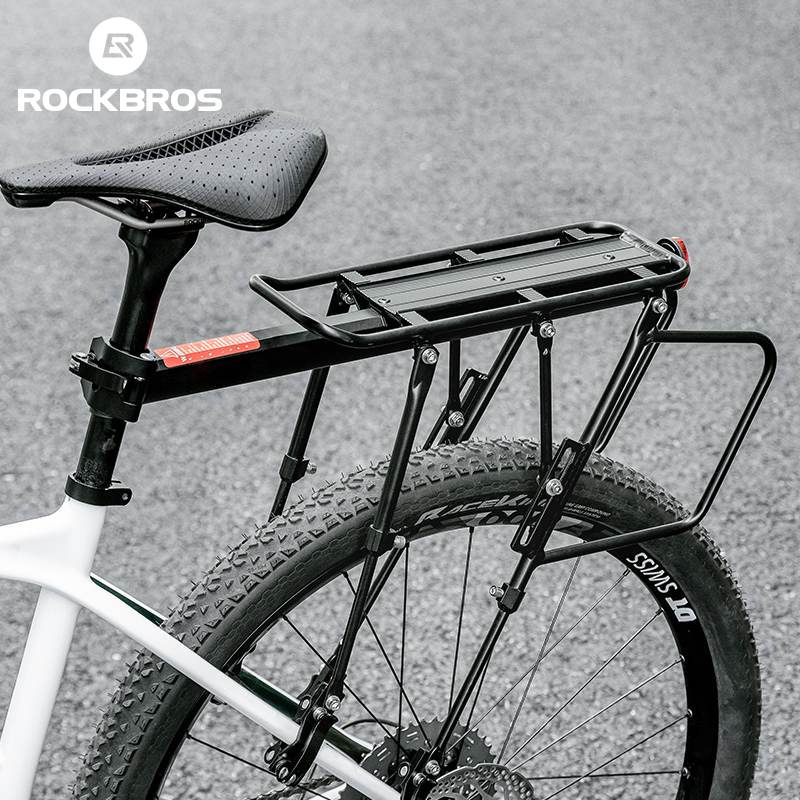 Rockbros 33210004001 Bicycle Rack with Shelf and LED Light, Black