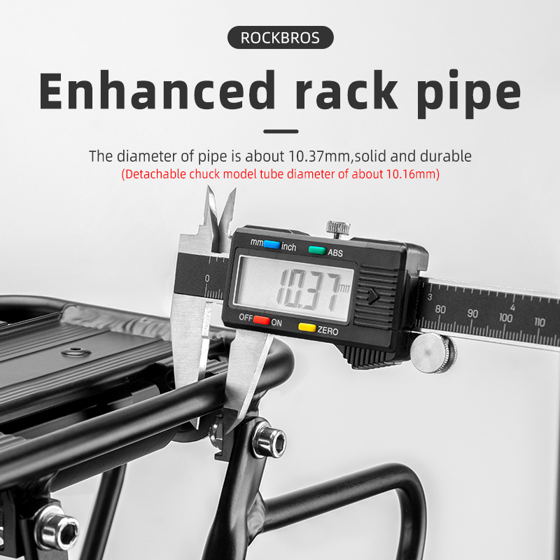 Rockbros 33210004001 Bicycle Rack with Shelf and LED Light, Black