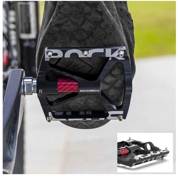 Rockbros 37213071001 Aluminum Alloy Bicycle Pedal Set - Black