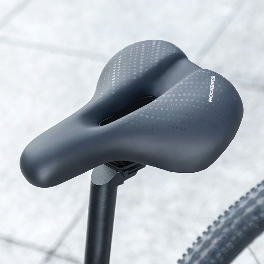 Rockbros 38218916002 MTB velosipēda sēdeklis ar lukturi, melns