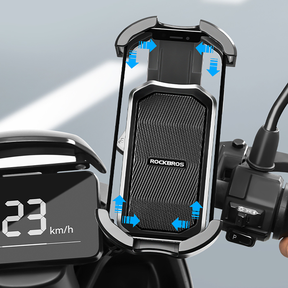 Rockbros 25210032001 Bike / Motorcycle Phone Holder for Handlebars, Black