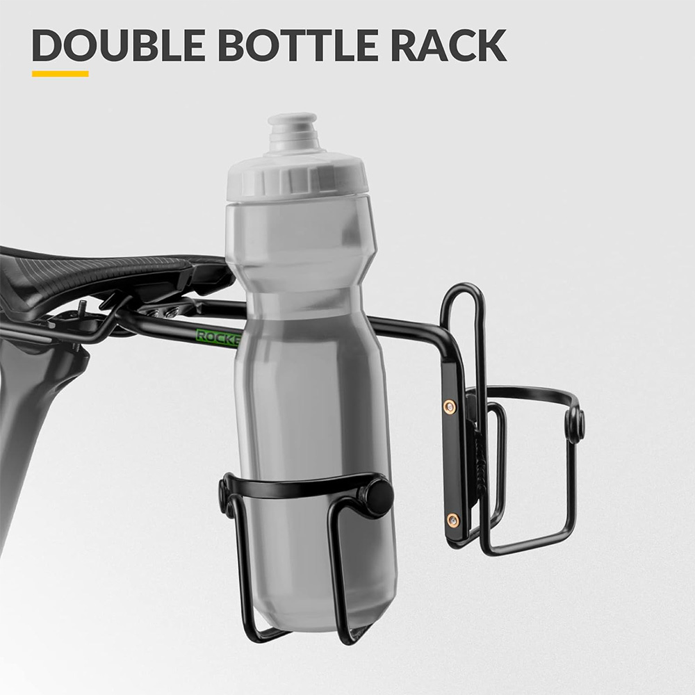 Rockbros 31210013001 Multifunctional Saddle Bag Stabilizer & Bottle Cage Mount, Black