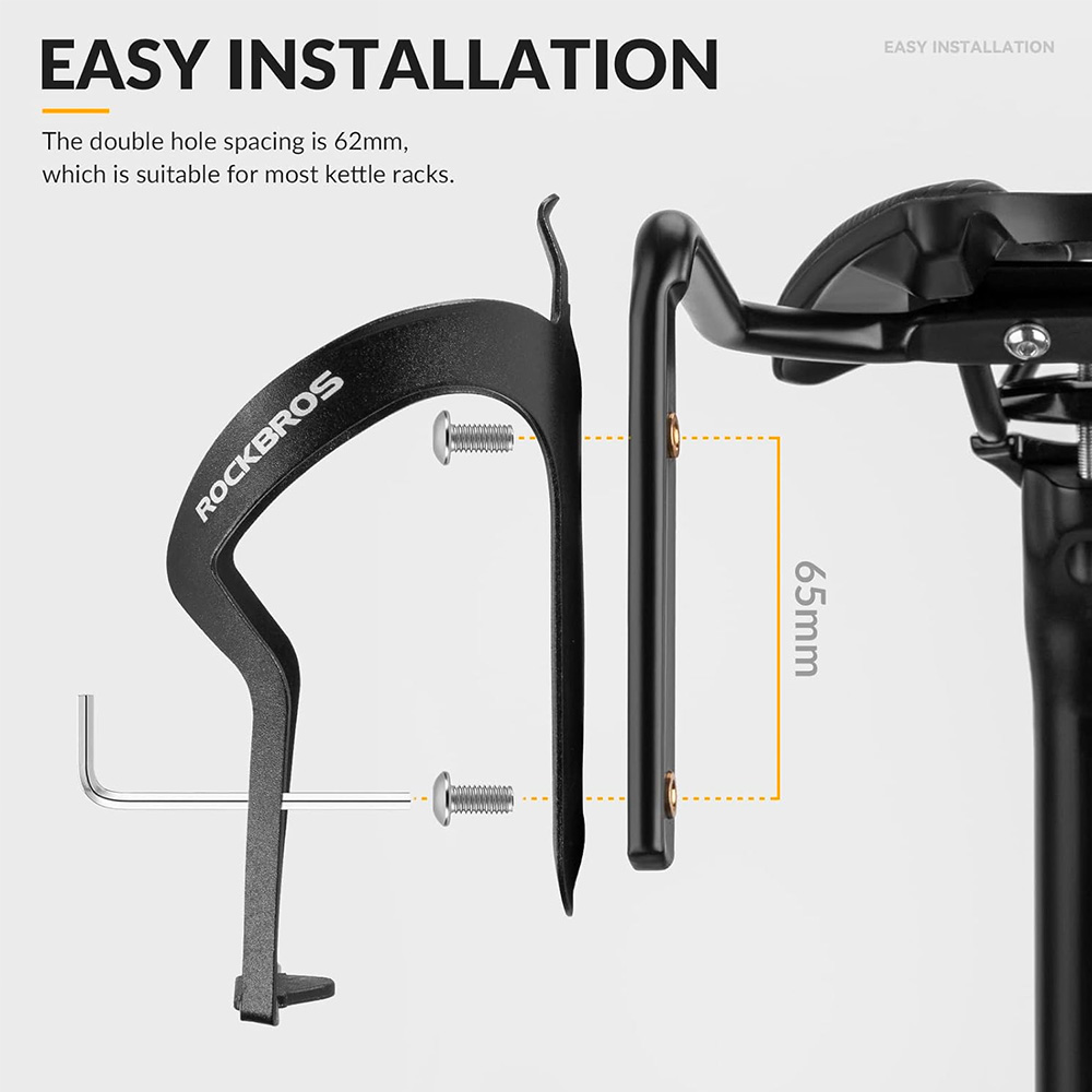 Rockbros 31210013001 Multifunctional Saddle Bag Stabilizer & Bottle Cage Mount, Black