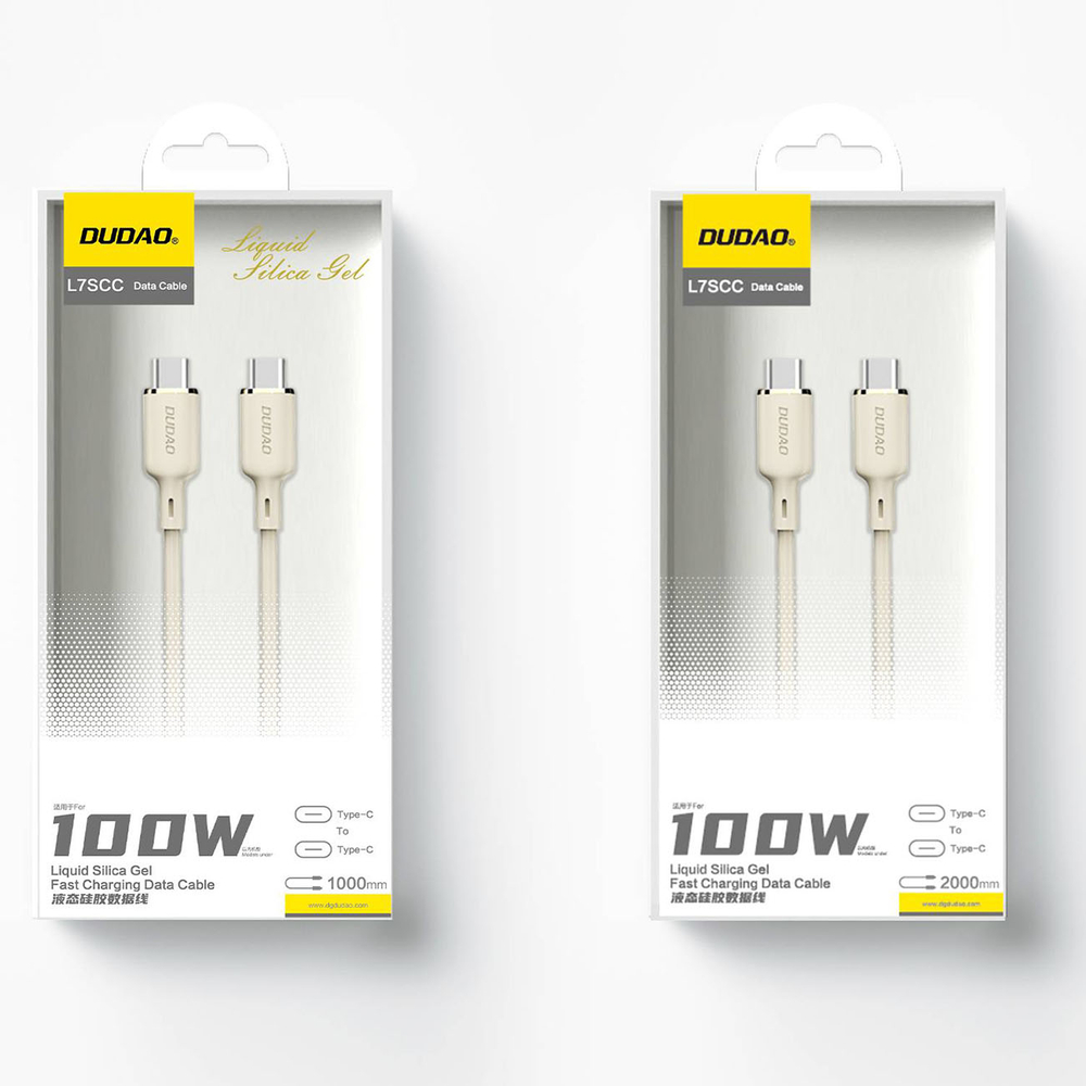 Dudao L7SCC USB-C to USB-C Cable 100W 1m, Beige