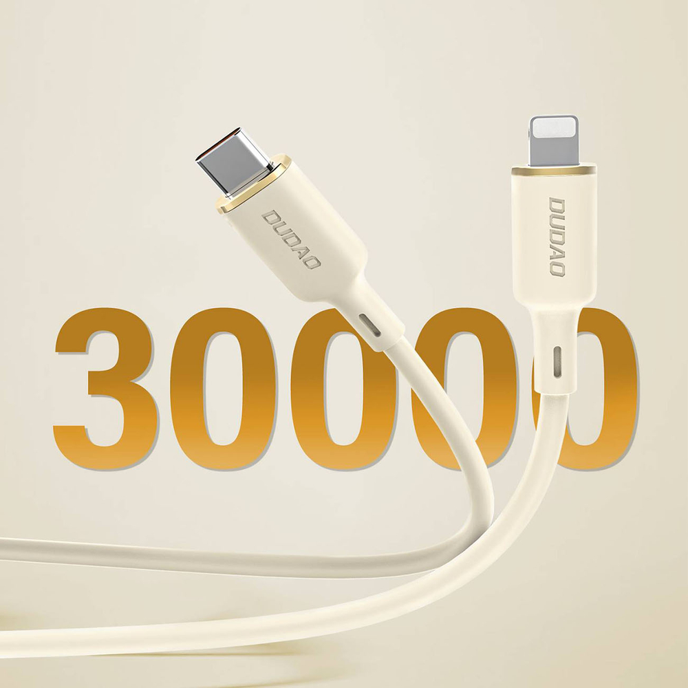 Кабель Dudao L7SCL USB-C - Lightning 30W 1м, бежевый