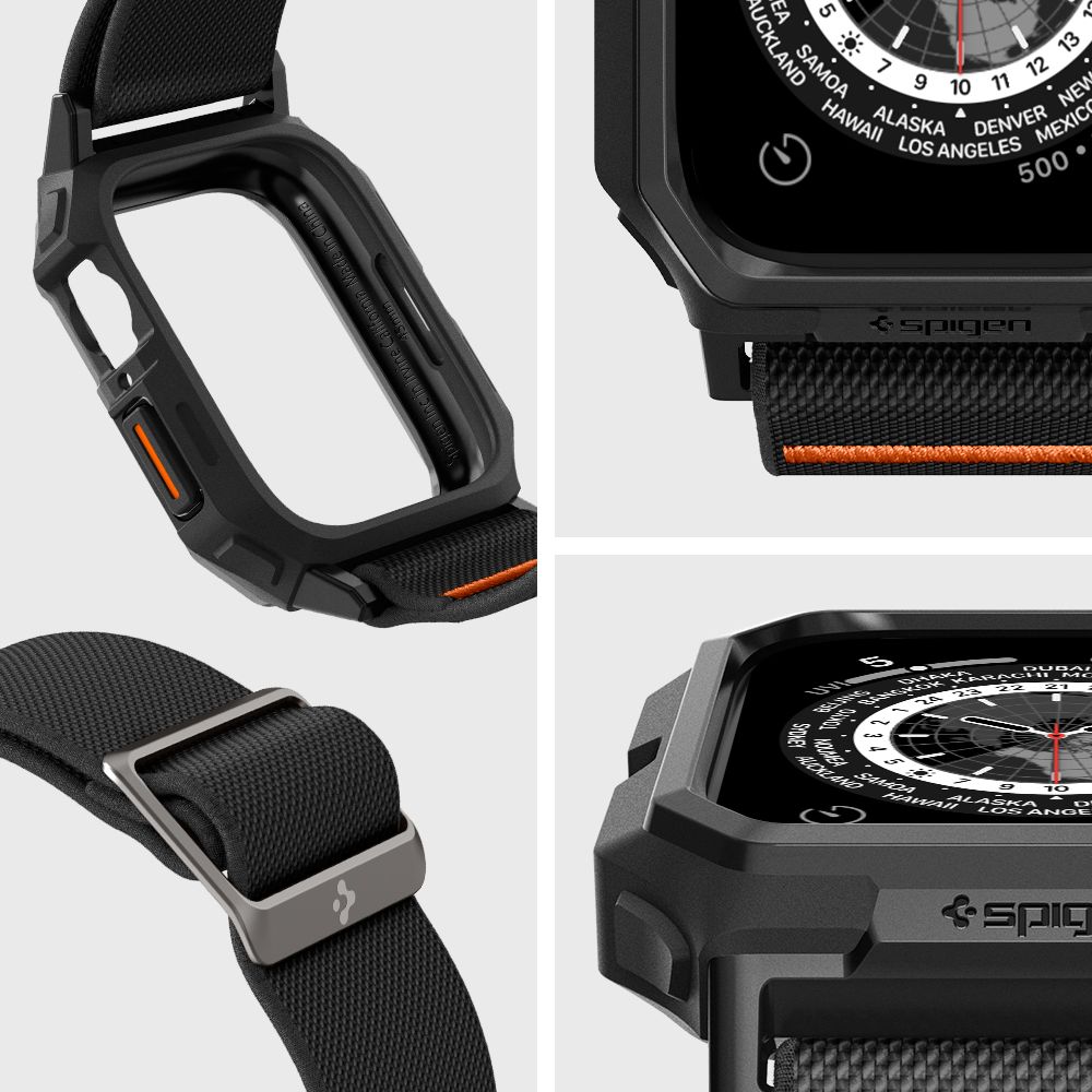 Ремешок с чехлом Spigen Lite Fit Pro для Apple Watch 4-9 / SE (44 / 45 mm), черный