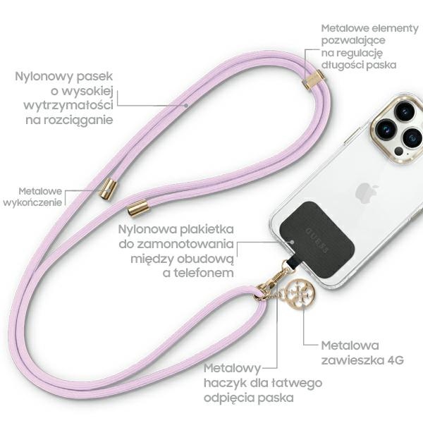 Guess CBDY Cord Universal Phone Strap, Lilac