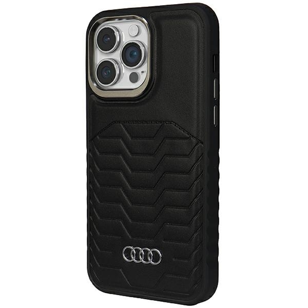 Audi iPhone 14 Pro Case Synthetic Leather MagSafe, Black