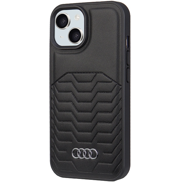Audi iPhone 15 Plus / 14 Plus Case Synthetic Leather MagSafe, Black