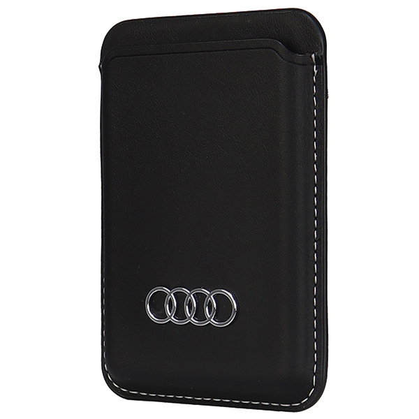 Audi Synthetic Leather Magnetic MagSafe Wallet, Black