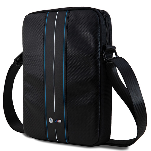BMW Carbon & Blue Stripe soma 8" planšetdatoram - melna | bag for tablet black