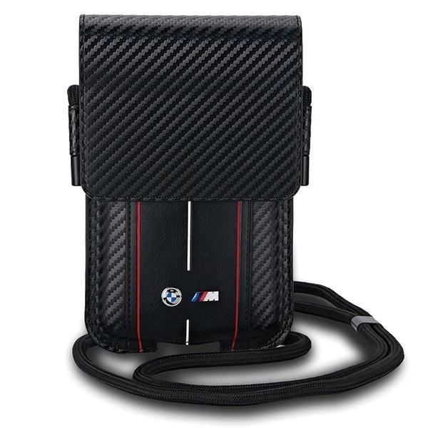 BMW Carbon & Red Stripe tālruņa soma - melna | phone bag black