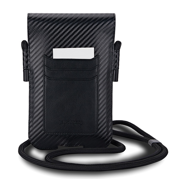 BMW Carbon & Red Stripe phone bag - black