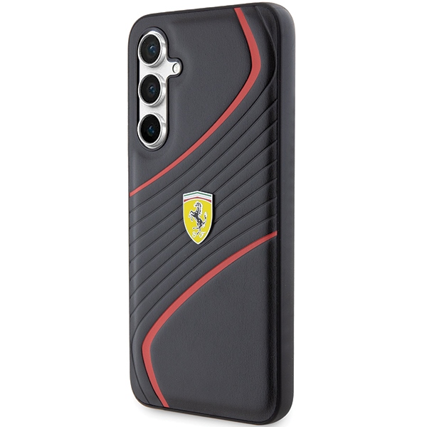 Ferrari Samsung Galaxy S23 FE Case Twist Metal Logo, Black